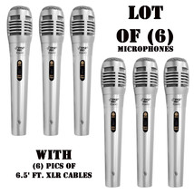 Lot of (6) Pyle PDMIK1 Professional Moving Coil Dynamic Microphones, 6) 6.5' XLR - $39.99