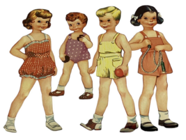 Paper Dolls MCM 1950’s Outfits Hats Dog Cat Vintage All Paper All Cut Out - £20.91 GBP