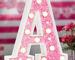 Pink Light Up Letters, Glitter Alphabet Letter Sign Pink Led Marquee Let... - $23.99