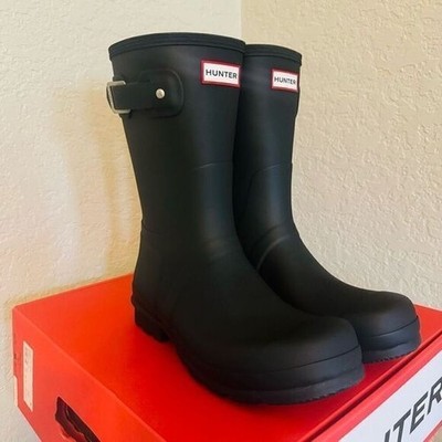HUNTER Original Short Men's Waterproof Rain Boot, Rubber Black, Size 13, NWT Item image 11