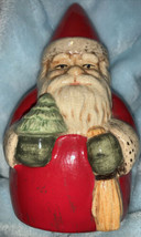 RUSS Berrie Santa Ceramic # 13233 Holding Christmas Tree &amp; Wheat FREE PENGUIN - £15.59 GBP