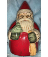 RUSS Berrie Santa Ceramic # 13233 Holding Christmas Tree &amp; Wheat FREE PE... - £15.89 GBP