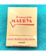 Maurya Indian Restaurant Vintage Matchbook New York City NYC - $14.34