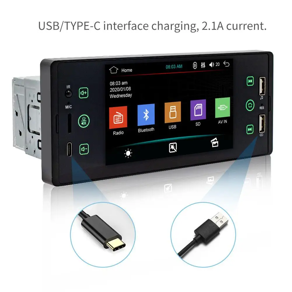 Adeeing Sw150 Car MP5 Player with 5&quot; HD Touch Screen, Bluetooth, and Dual USB - £45.51 GBP