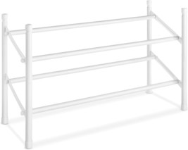 2-Tier Expandable And Stackable Shoe Rack In White By Whitmor. - $31.93