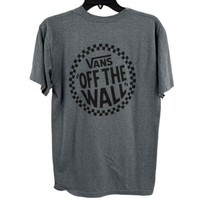 Vans Grey Off The Wall Back Print T-Shirt Backpack Graphic Logo Medium - £10.45 GBP