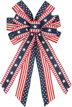 Hying Large 4Th of July Bows for Wreath, Patriotic Wreath Bows American Flag Bow - £11.90 GBP