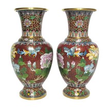 Pair of Chinese Cloisonne Vases - £294.11 GBP