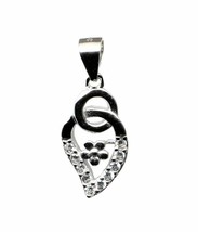 Traditional Real Sterling Silver Pendant CZ Platinum Finish for Girl - £22.78 GBP