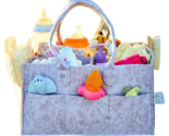 Portable Baby Diaper Caddy Storage Organizer w/ Cotton Changing Mat - Gray - $16.82