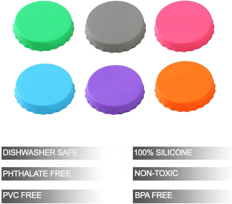 6 Pack Silicone Soda Can Cover, Emptycolor Reusable Soda Can Lids to Keep Carbon Item image 2
