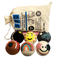 6 XL Reusable Sky Joy Wool Dryer Balls 100% New Zealand Wool-Organic Wool Balls - £20.15 GBP