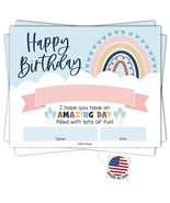 Boho Rainbow Birthday Certificates | Set of 25 | Birthday Gifts - $23.07 CAD
