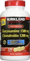 KIRKLAND Signature Extra Strength Glucosamine 1500 mg Chondroitin 1200 mg 220 Ta - £51.95 GBP