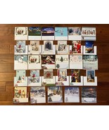 Christmas Cards Assorted Lot of 29 Vintage Unused w/ Matching Envelopes! - £30.54 GBP