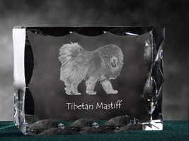 Tibetan Mastiff, Cubic crystal with dog, souvenir, decoration, home decor - £62.06 GBP