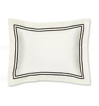 Sferra Grande Hotel Ivory Boudoir Sham Black Stripes Cotton Percale Ital... - $472.15 MXN