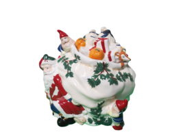 Vintage 1993 Santas Treats Christmas Cookie Jar House Of Lloyd 10.5&quot;T Holiday - £19.78 GBP