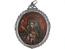 Large Early Spanish Colonial silver reliquary pendant - $945.45