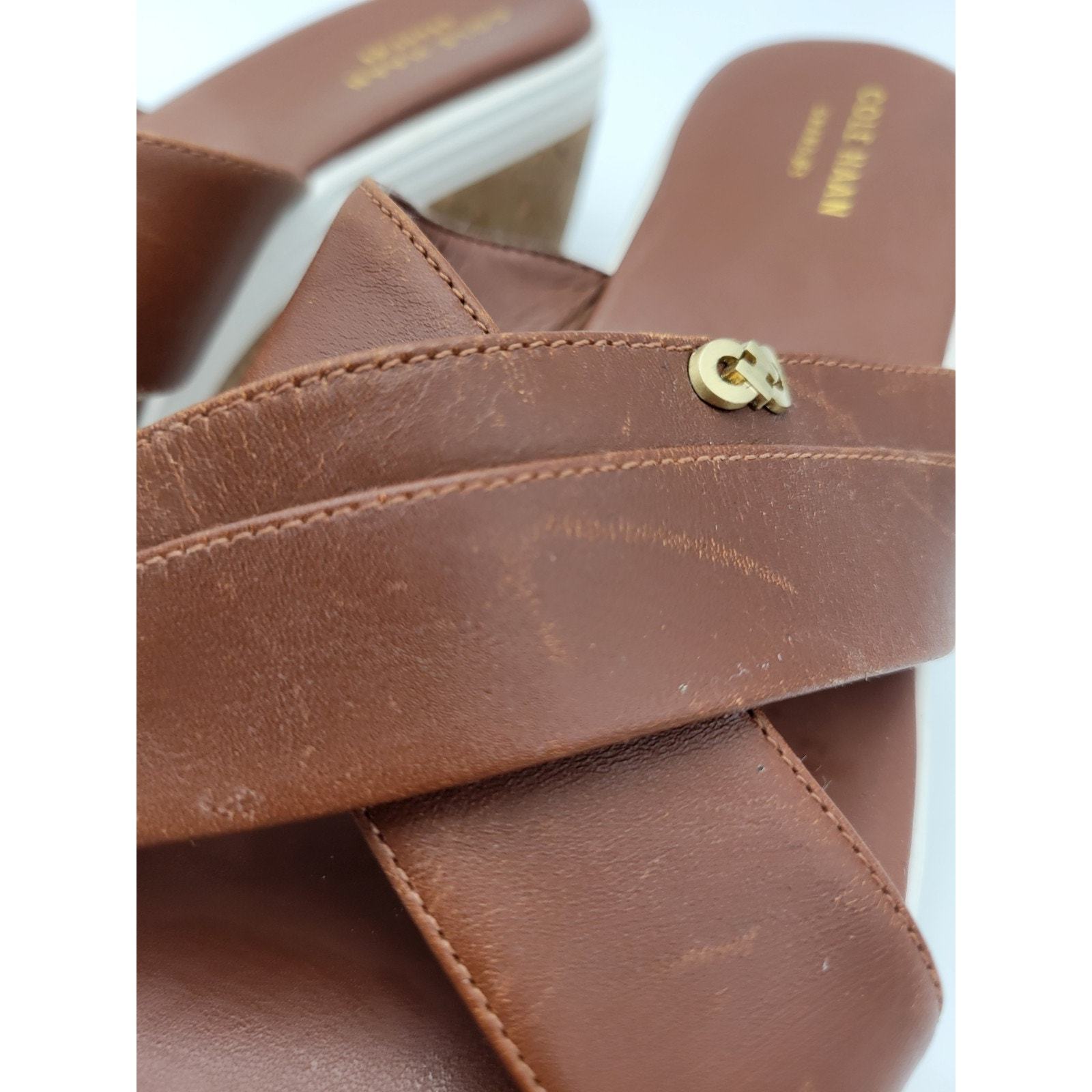 Cole Haan Briella Grand OS Brown Sandal Wedge Slide SZ 8 B Item image 6