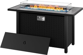 45 Inch Propane Fire Pit Table With Glass Window Protector, Outdoor 50,0... - $463.99