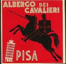 Albergo Dei Cavalieri Hotel Luggage Label PISA Italy - £9.36 GBP