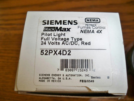 Siemens Black Max 52PX4D2 Red Pilot Light 24V AC/DC Full Voltage Type Su... - £27.71 GBP