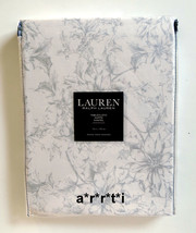 Ralph Lauren White w Silver Poinsettias Christmas Tablecloth 70&quot; Round NIP - $52.00