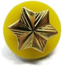 GSA Small Brass Girl Scout Star Service Pin Gold Tone with Yellow Back Vintage - £11.66 GBP