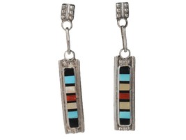 Zuni Native American Multi-Stone Channel inlay earrings - $94.05