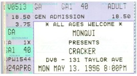 Cracker Concert Ticket Stub May 13 1997 Seattle Washington - $34.64