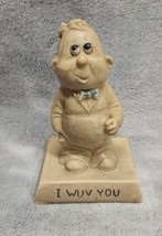 VINTAGE 1970 RUSS  BERRIE  I WUV YOU LOVE YOU STATUE FIGURINE with tag - £6.84 GBP