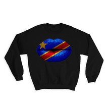 Lips Congolese Flag : Gift Sweatshirt Democratic Republic of the Congo E... - $28.95