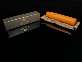 Brizard and Co Racing Orange Leather  cigar tube holder - $125.00