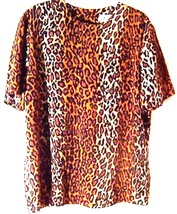 Le Suit Leopard Cat Animal Print Silky Dress Top  Size 8 - £17.76 GBP