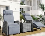 Merax Patio Furniture 2 Pieces with Coffee Table, Outdoor Conversation S... - £622.49 GBP