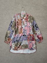 Soft Surroundings Oversized Tunic Blouse Top Womens S Floral Patchwork NEW - £25.59 GBP