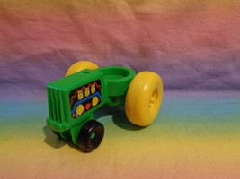Vintage 1990 Fisher Price Little People Green Yellow Wheels Farm Tractor Plastic - $4.94