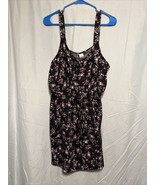 West Loops Women&#39;s Black With Floral Design Sundress And Waste Tie Size- XL - £7.84 GBP