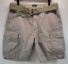 D) Levi&#39;s Men Cotton Cargo Shorts with Belt Relaxed Fit Size 34 Gray - $19.79