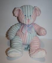 Russ Baby Twiddles Teddy Bear Rattle 10&quot; Soft Pink Blue Chenille Plush 1... - £14.53 GBP