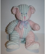 Russ Baby Twiddles Teddy Bear Rattle 10&quot; Soft Pink Blue Chenille Plush 1... - £14.36 GBP