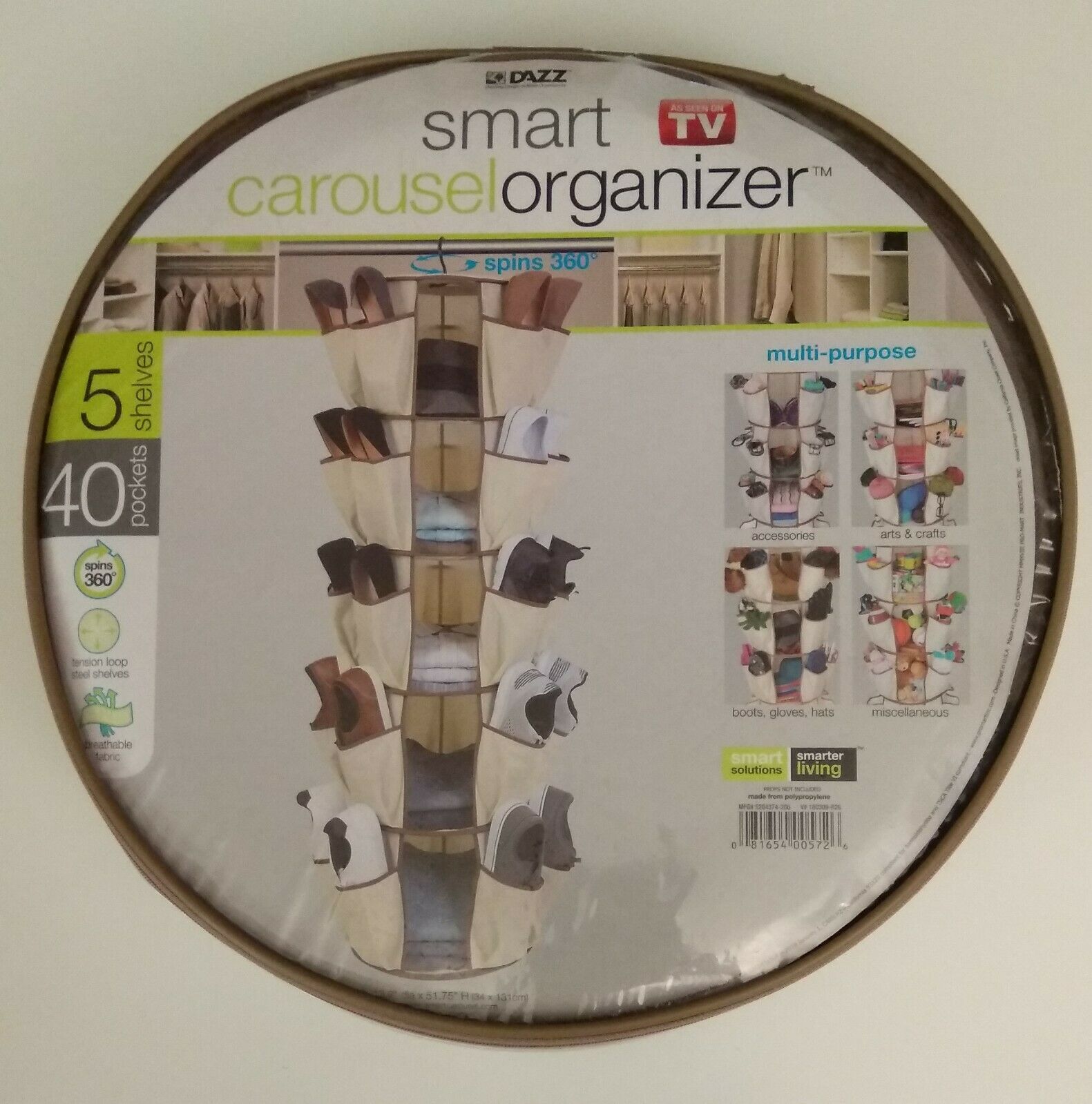 New Smart Carousel Organizer As Seen On TV 5 Shelves, 40 pockets - $29.69