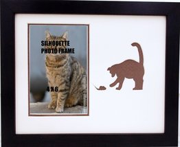 Wall Mount Brown Cat &amp; Mouse Animal Pet Photo Frame 8x10 Hold 4x6 Photo - £13.98 GBP
