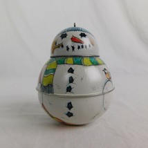 Hallmark Keepsake Ornament Jolly Wolly Snowman Pressed Tin Container Christmas - £7.63 GBP