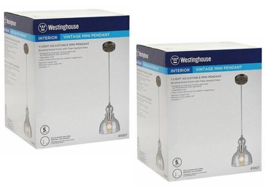 Westinghouse 61007 Fiona Adjustable Mini Pendant, 1-Light, Brushed Nicke... - $57.11 CAD