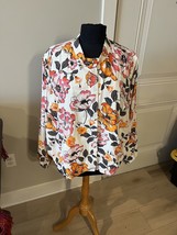 DG2 by Diane Gilman Floral Lightweight Spring Bomber Jacket Coat Plus Size 2X - £23.74 GBP