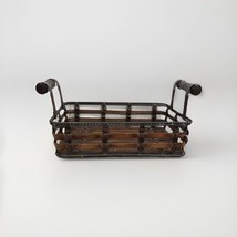 Woven Bamboo Tray with Metal Structure Handles Black/Brown - $24.74