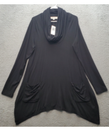 Philosophy A-Line Dress Women&#39;s L Black Cut &amp; Sew Knits Cowl Neck Draped... - $642.88 MXN
