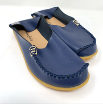 Venus Celia Navy Blue Leather Slip On Shoes Size 7M - $37.99